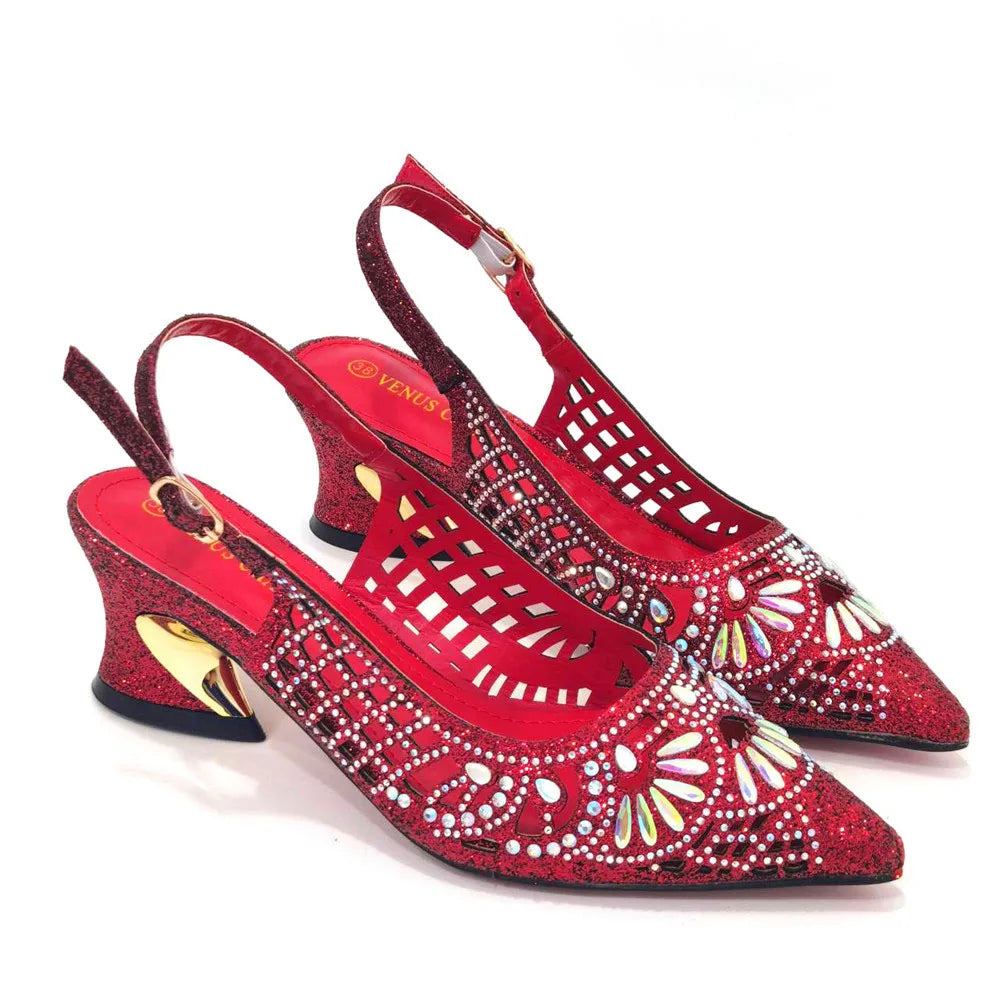 2024 Black Color Newest INS Style Elegant Party High Heels Nigeria Popular Design African Ladies Shoes And Bag Set