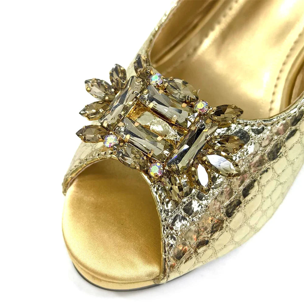 New Arrival Purple Colour Shoe and Bag Set Luxury Designer Shoes Women Matching Wedding Shoes and Bags Decorated With Rhinestone