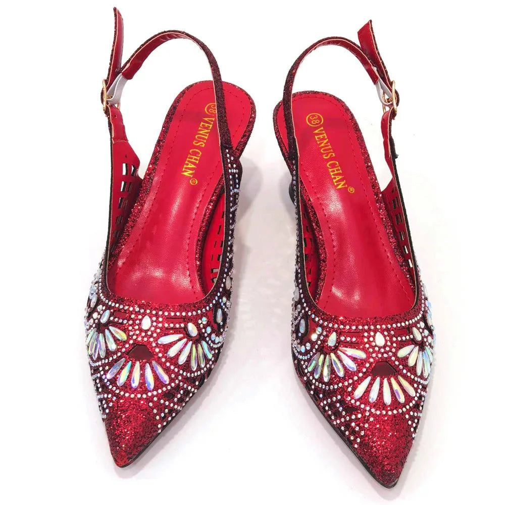 2024 Black Color Newest INS Style Elegant Party High Heels Nigeria Popular Design African Ladies Shoes And Bag Set