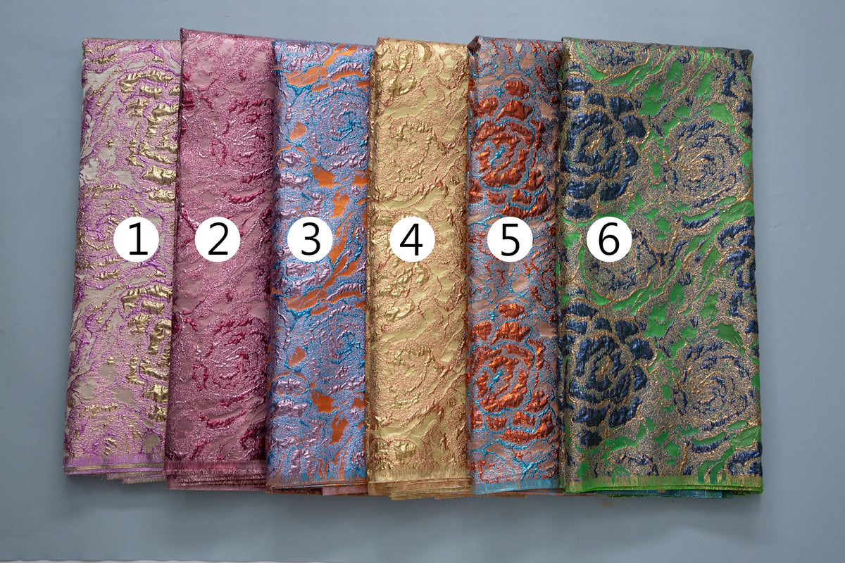 SJD LACE Pink Brocade Lace Fabric 2025 Latest African Jacquard Gilding Lace Nigerian Damask Lace Material For Women Dresses 4146