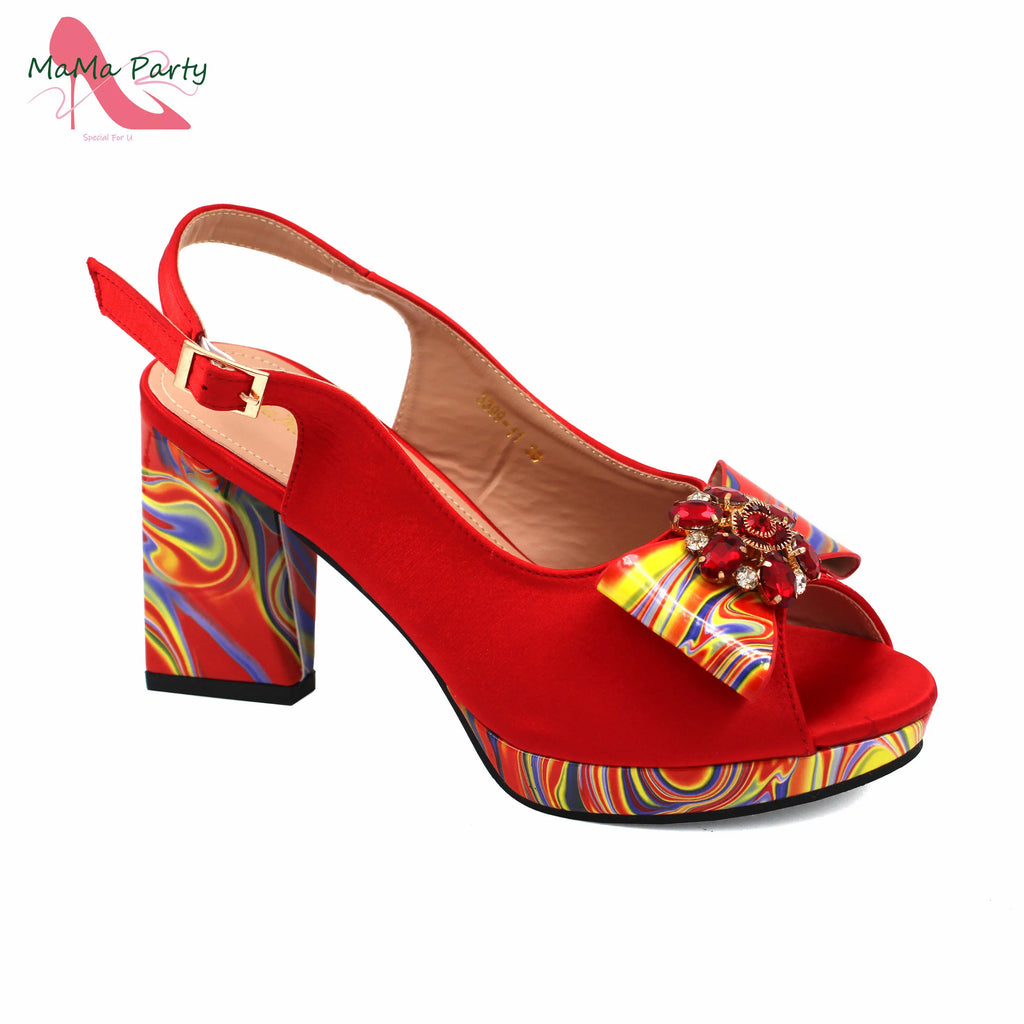 2024 Appliques Specials Italian Design Nigerian Women Shoes Matching Bag Set in Green Color INS Hot Sale Sandals