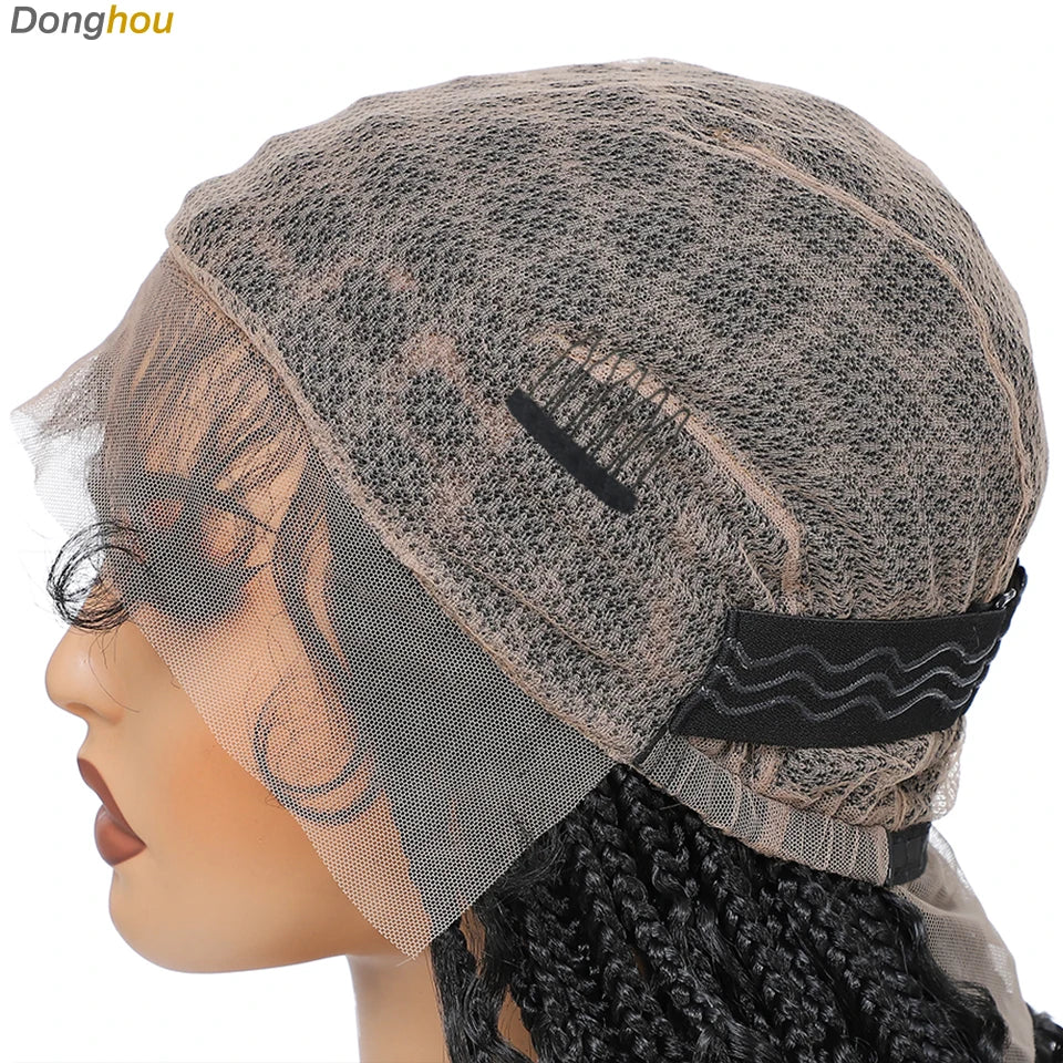 Ombre Boho Knotless Braided Wigs for Black Women 1B T30 Colors Bohemian Box Braids Wigs Perruques Tresses Africaines Naturelles