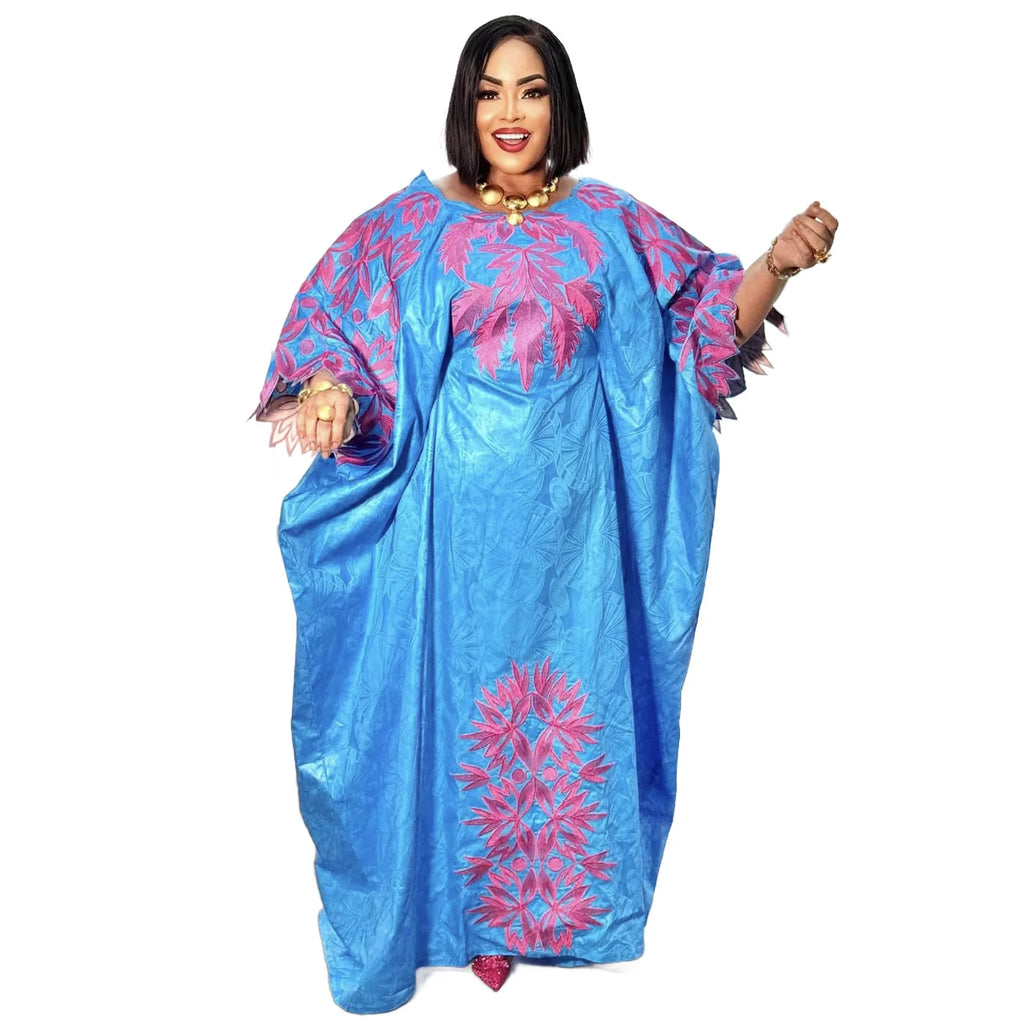 African Attire For Women Abaya Embroidery Plus Size Elegant Party Church Dress