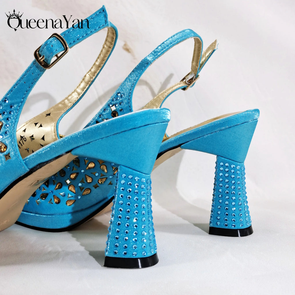 2025 Elegant Nigerian Style Women's Peep Toe Heel Shoes With Matching Handbag Set Stunning Orange Brown for Weddings and Parties