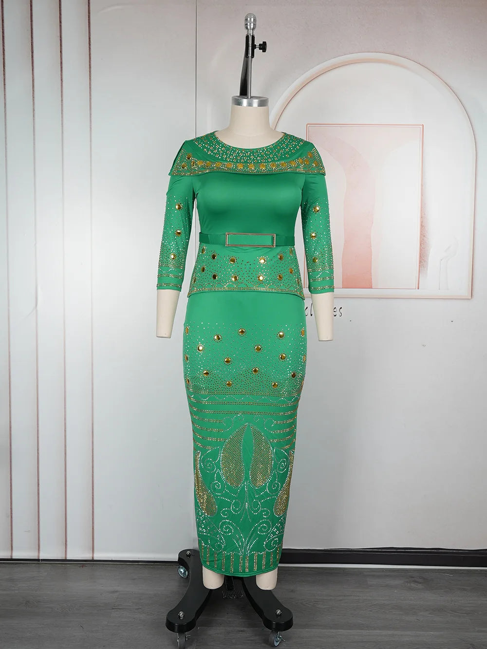 African Party Dresses for Women Elegant Turkey Muslim Wedding Evening Gown Plus Size Dashiki Diamond Bodycon Maxi Long Dress New