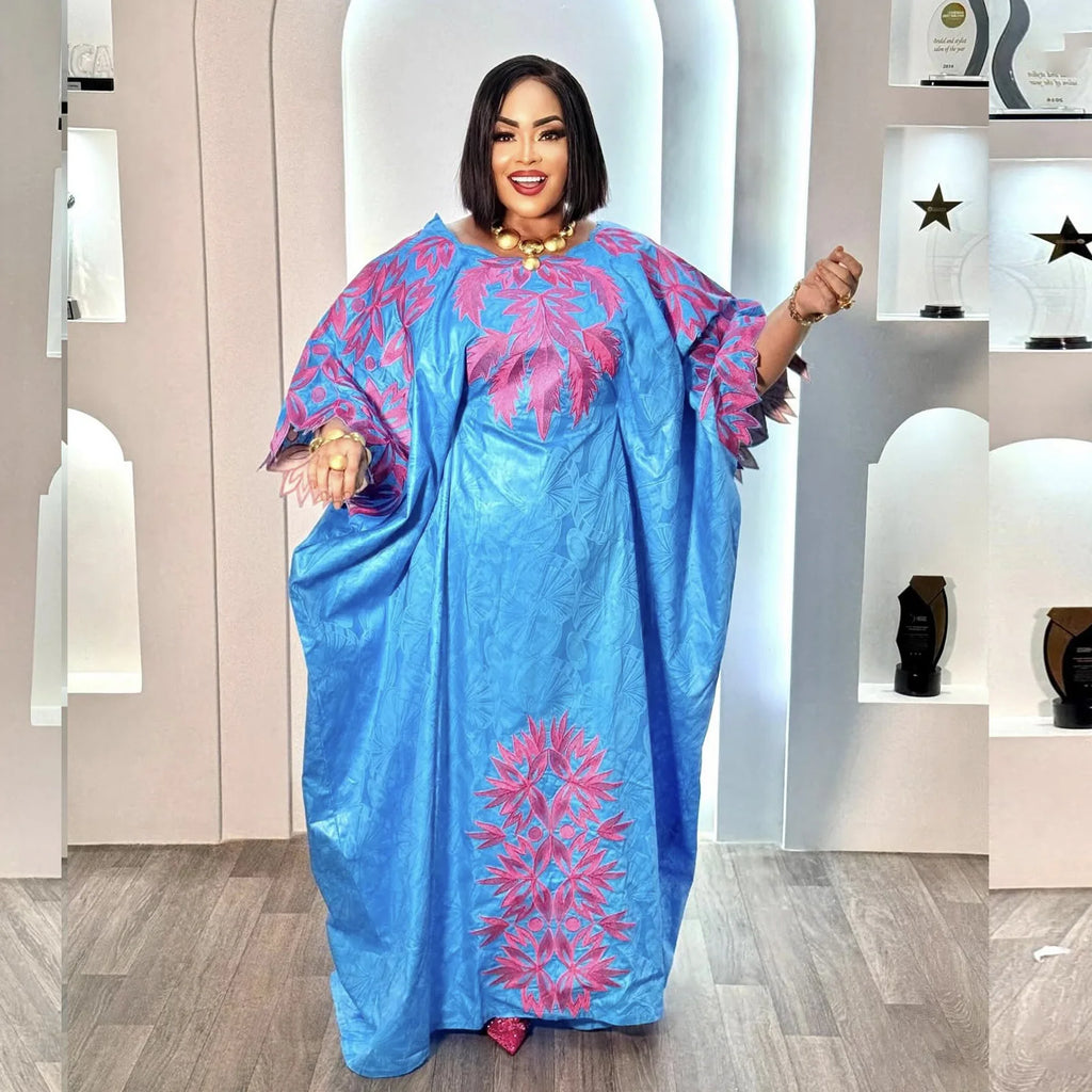 African Attire For Women Abaya Embroidery Plus Size Elegant Party Church Dress