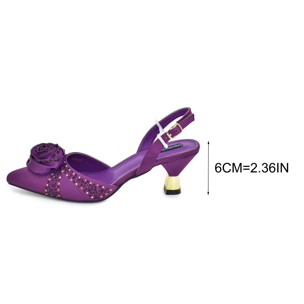 New Design Shoe and Bag Set for Party in Women Nigerian African Shoe and Bags Set for Wedding Luxury Elegant Women Party Pumps
