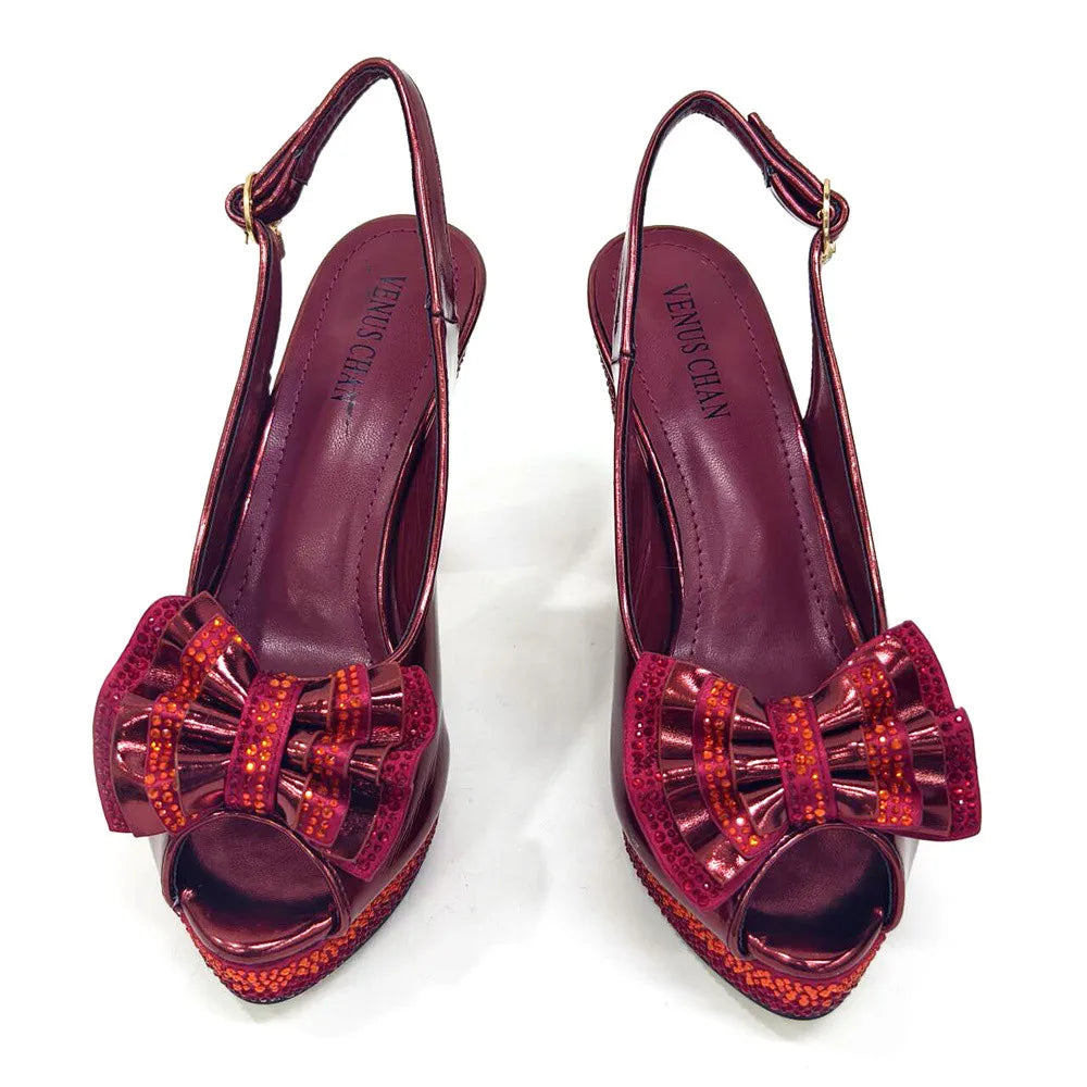 Hot Selling Satin Handmade Flowers Shoes And Bag African Women's Banquet Pointed Toe Heels Matching Shoes And Bag Wedding Party