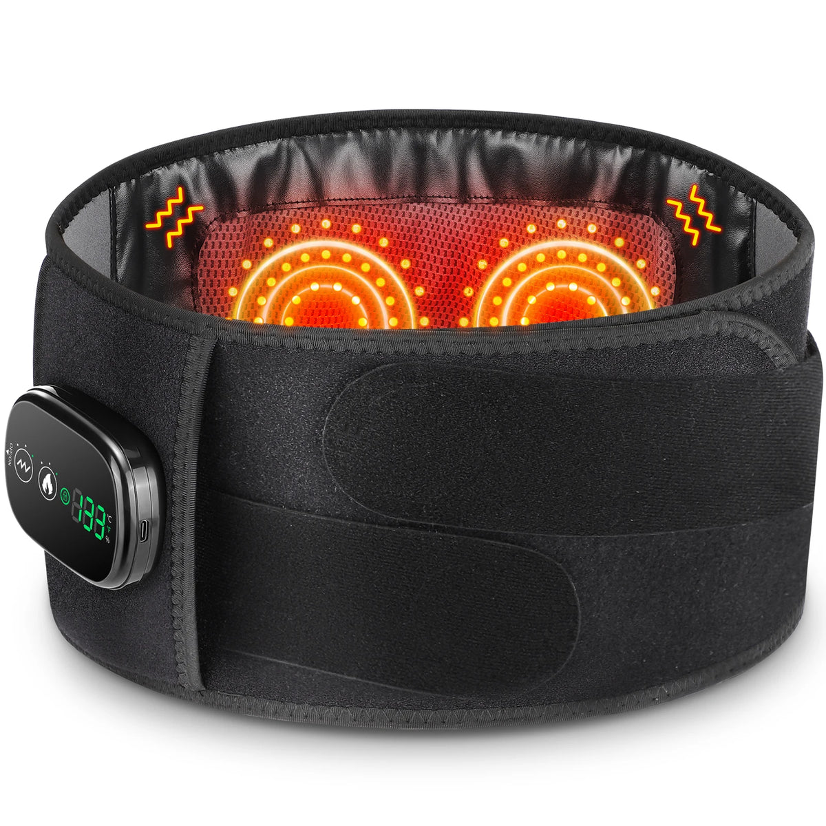 Electric Heating Waist Massager,Vibration Hot Compress Massage Belt,Lumbar Decompression Brace,Lower Back Support,Muscle Relax