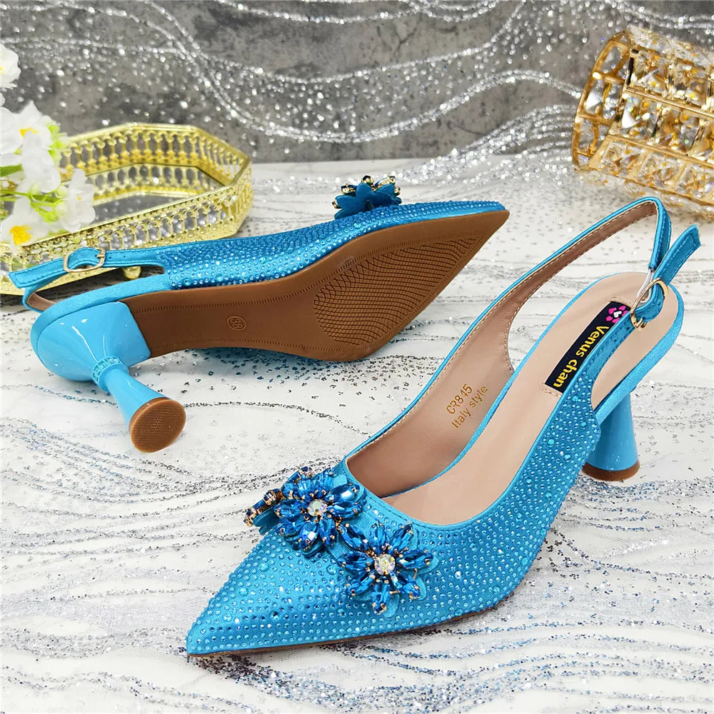Latest Design Shoes for Women 2025 Designer Luxury Wedding Shoes Bride Party Pumps Decorated with Rhinestone Ladies Sandals