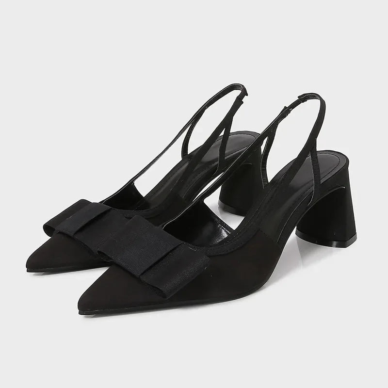 Sexy Burgundy Patent Leather Pointed Toe Pumps Women Fashion Bow Slingback Brand Designer Shoes Elegant Cozy Banquet Dress Shoes
