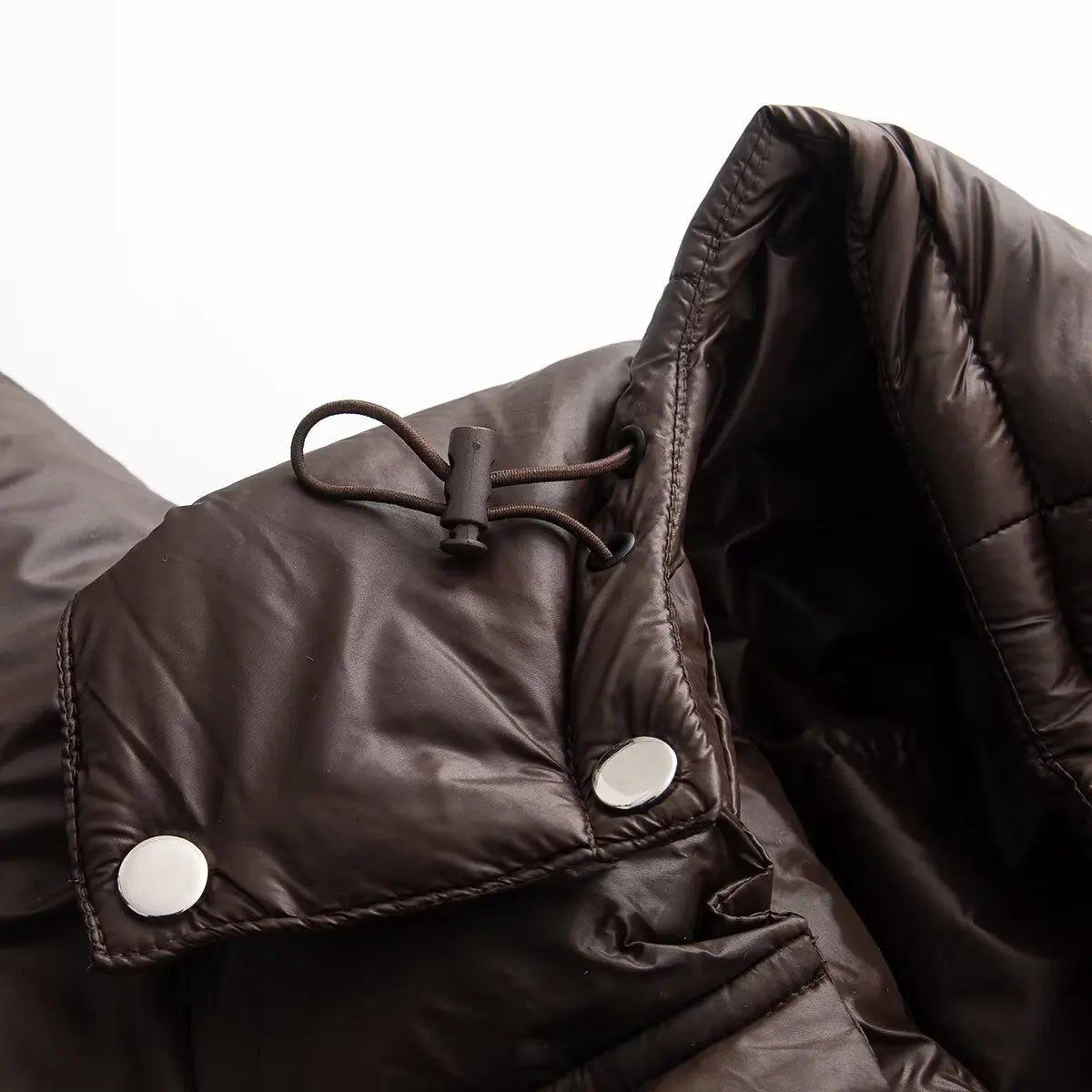 HH Female Winter Casual High Collar Warm Jackets Solid Hooded Long Sleeve Buttons Zipper Woman's New Fashion Loose Coats 2 Color