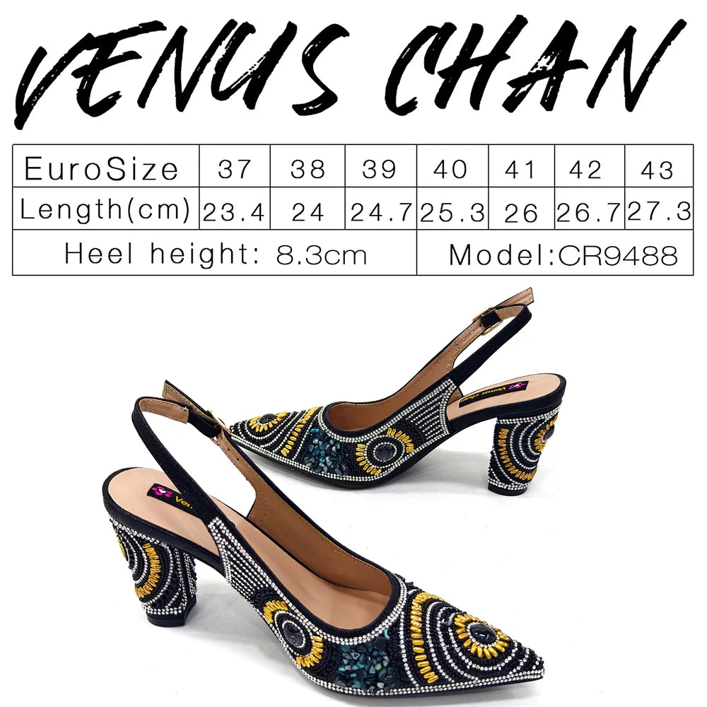 2025 Fashion Newest Arrival Orange Pointed Toe Women Sandals Shoes Matching Bag Set for Ladies Wedding Party Pump