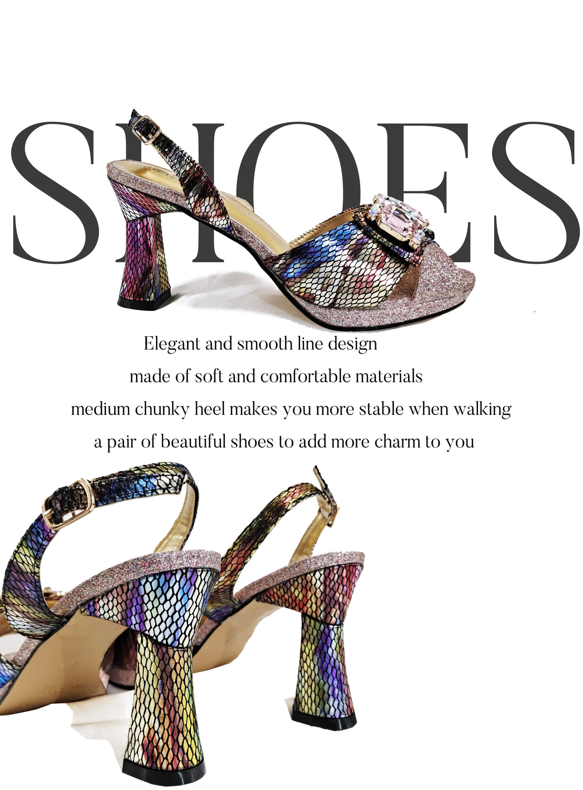 Queena Yan Italian Design African Women's High Heel Party Shoes and Bag Set Elegant Nigerian Handbag Open Shoes for Occasions