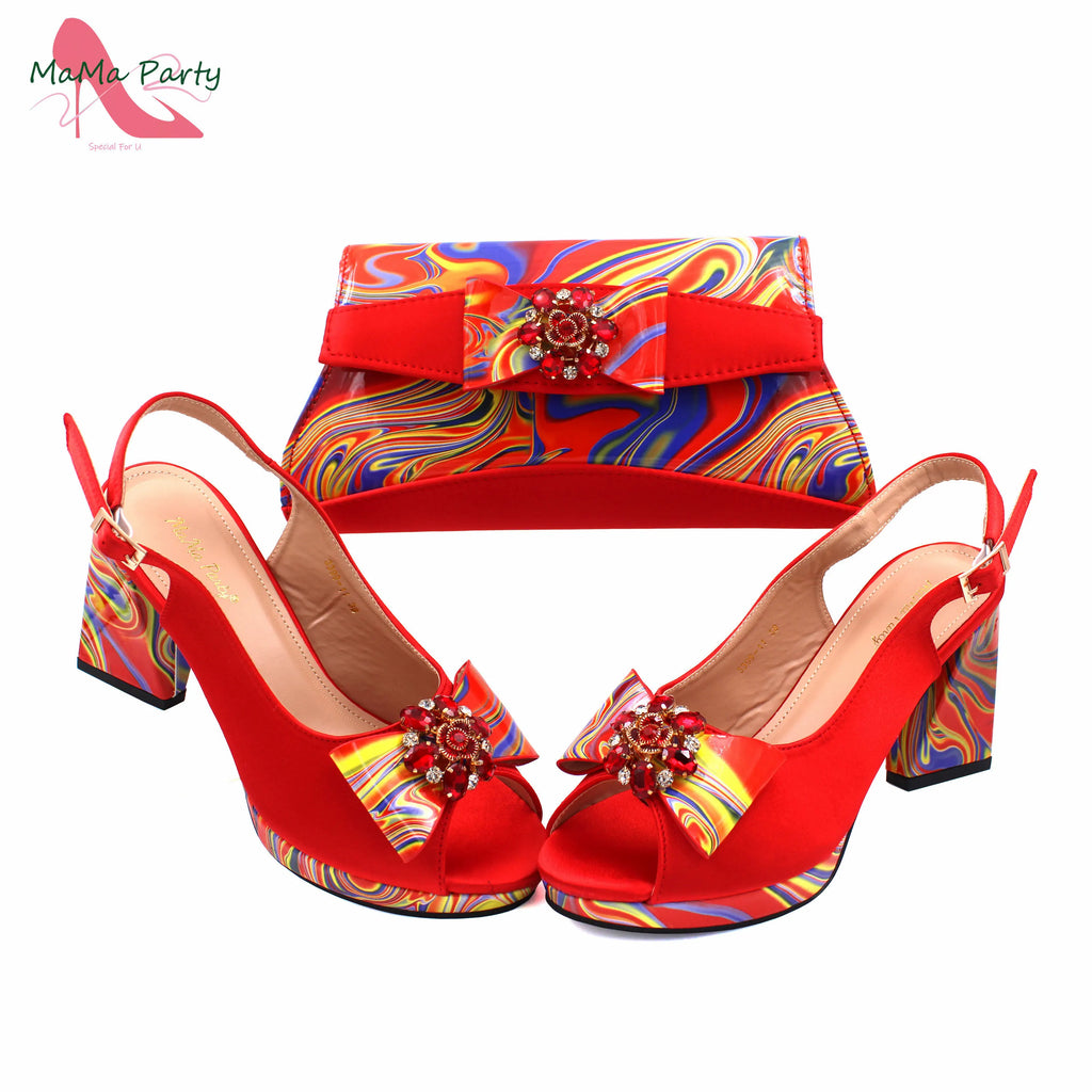 2024 Appliques Specials Italian Design Nigerian Women Shoes Matching Bag Set in Green Color INS Hot Sale Sandals