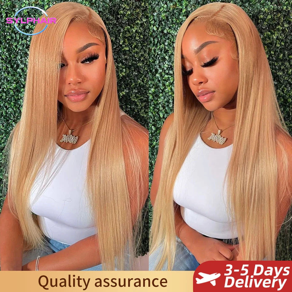 200% Bone Straight Honey Blonde Wig Human Hair 13x6 Hd Lace Frontal Wigs For Women 38 Inch #27 Colored Wig 13x4 Lace Front Wig
