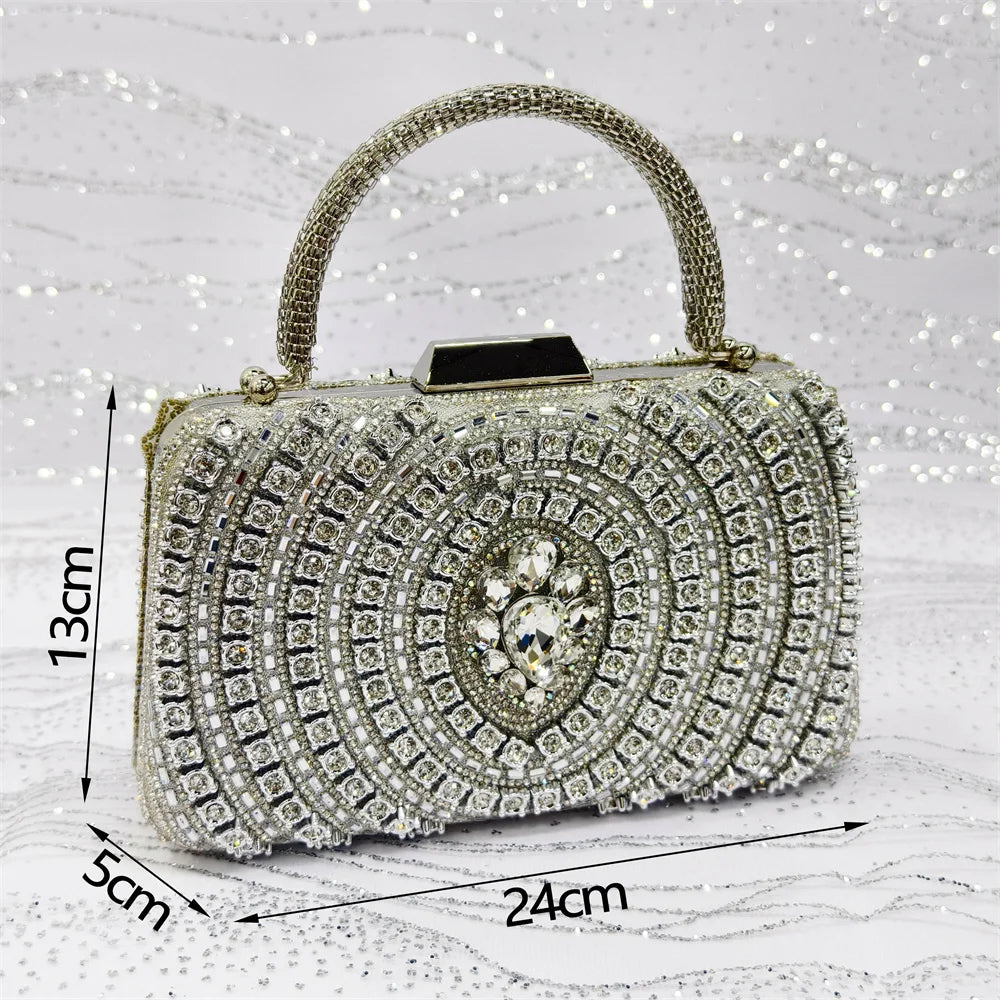 Venus Chan 2025 Elegant Rhinestone Pointed Toe Pumps With Matching Bag Set Large Size shoes Big Bag for Women's Party High Heels