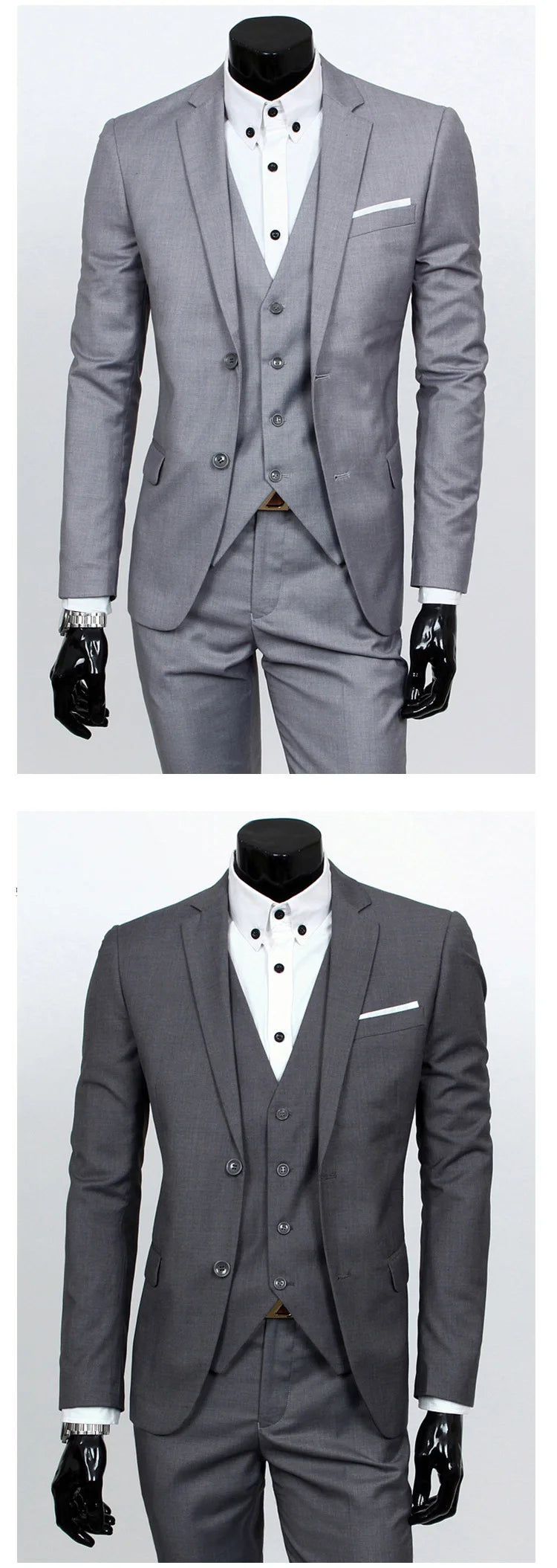 Groom Suit Men Three Piece Set British Style Slim Fit Wedding Suit Business Casual Summer
