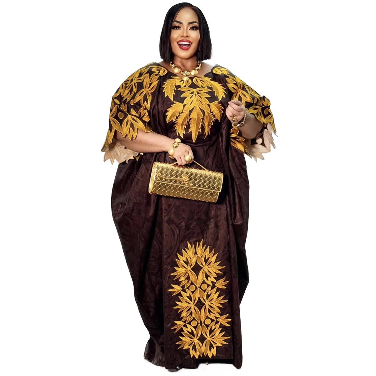 African Attire For Women Abaya Embroidery Plus Size Elegant Party Church Dress