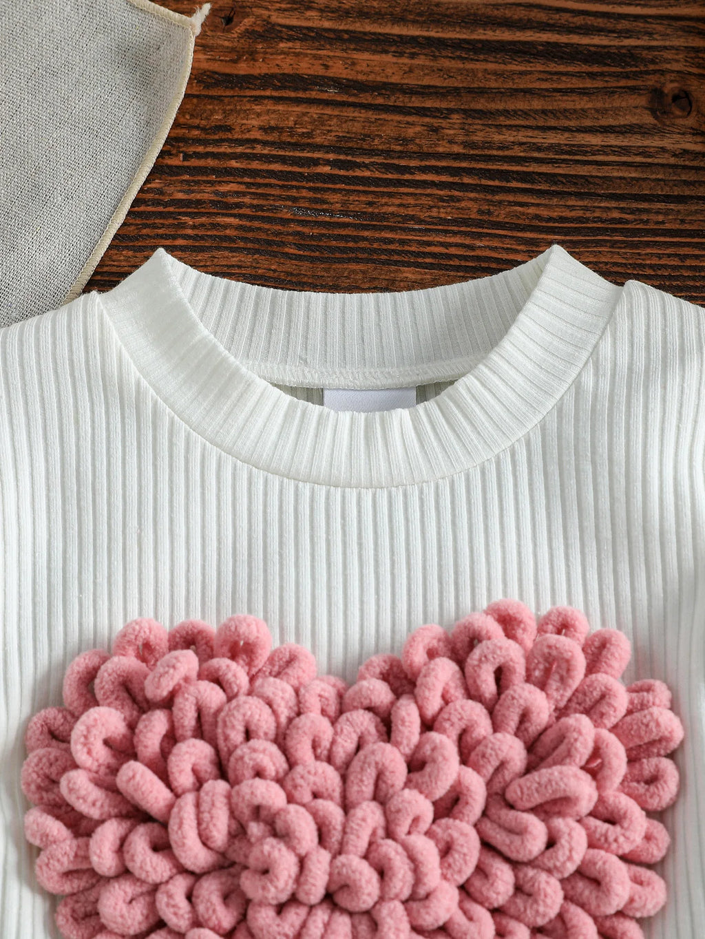 2PCS Children Spring Autumn New Style For Kids Girls 1-6Y Sweet Bubble Sleeve With Heart Top + Short Skirt With Bow Clothes Set