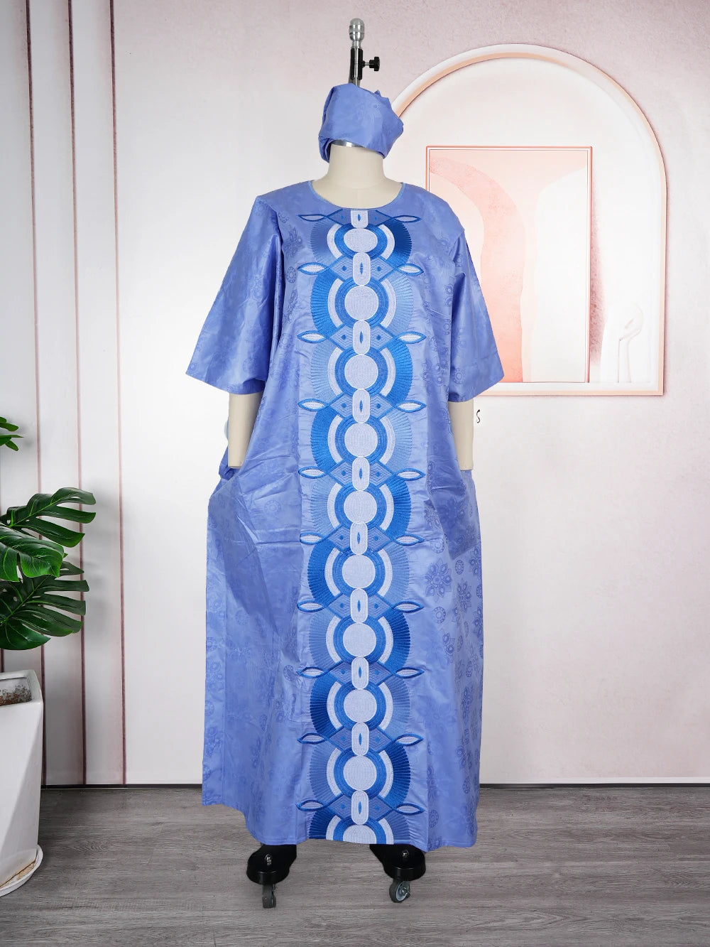 Plus Size African Dresses for Women Luxury Boubou Gown Bazin Rich Embroidery Design Wedding Party Long Dress Africa Clothing