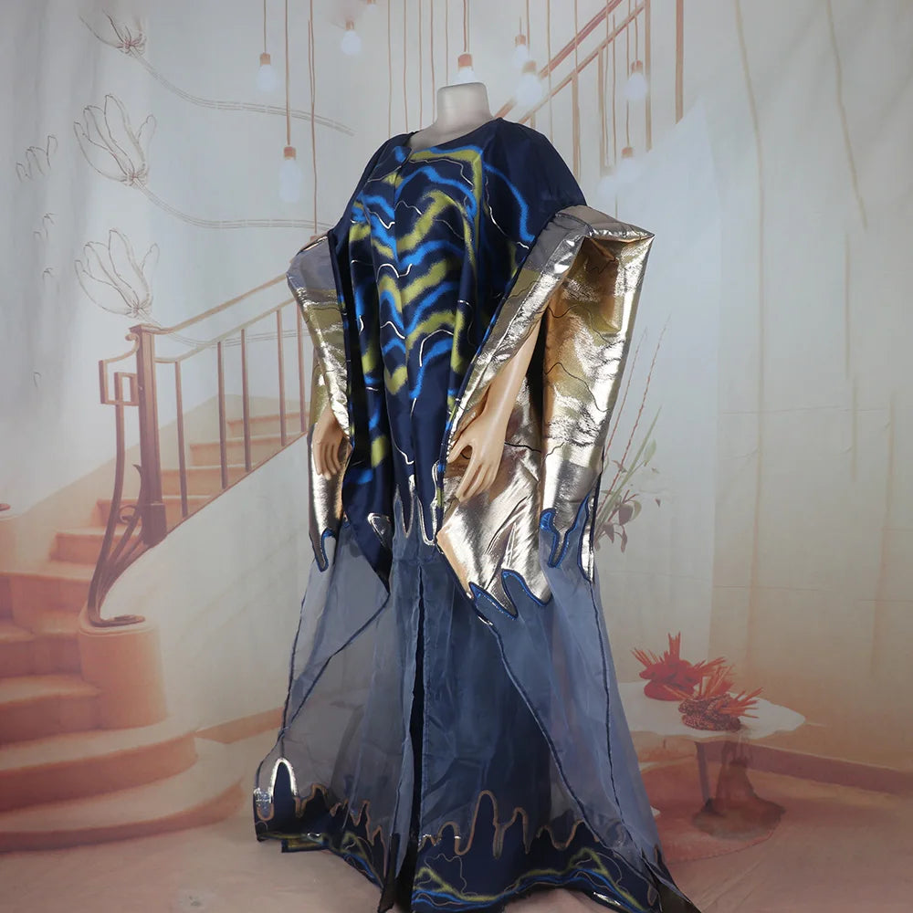 Luxurious Fashion African Dresses for Women Plus Size Pair with lace underwear African American Clothing