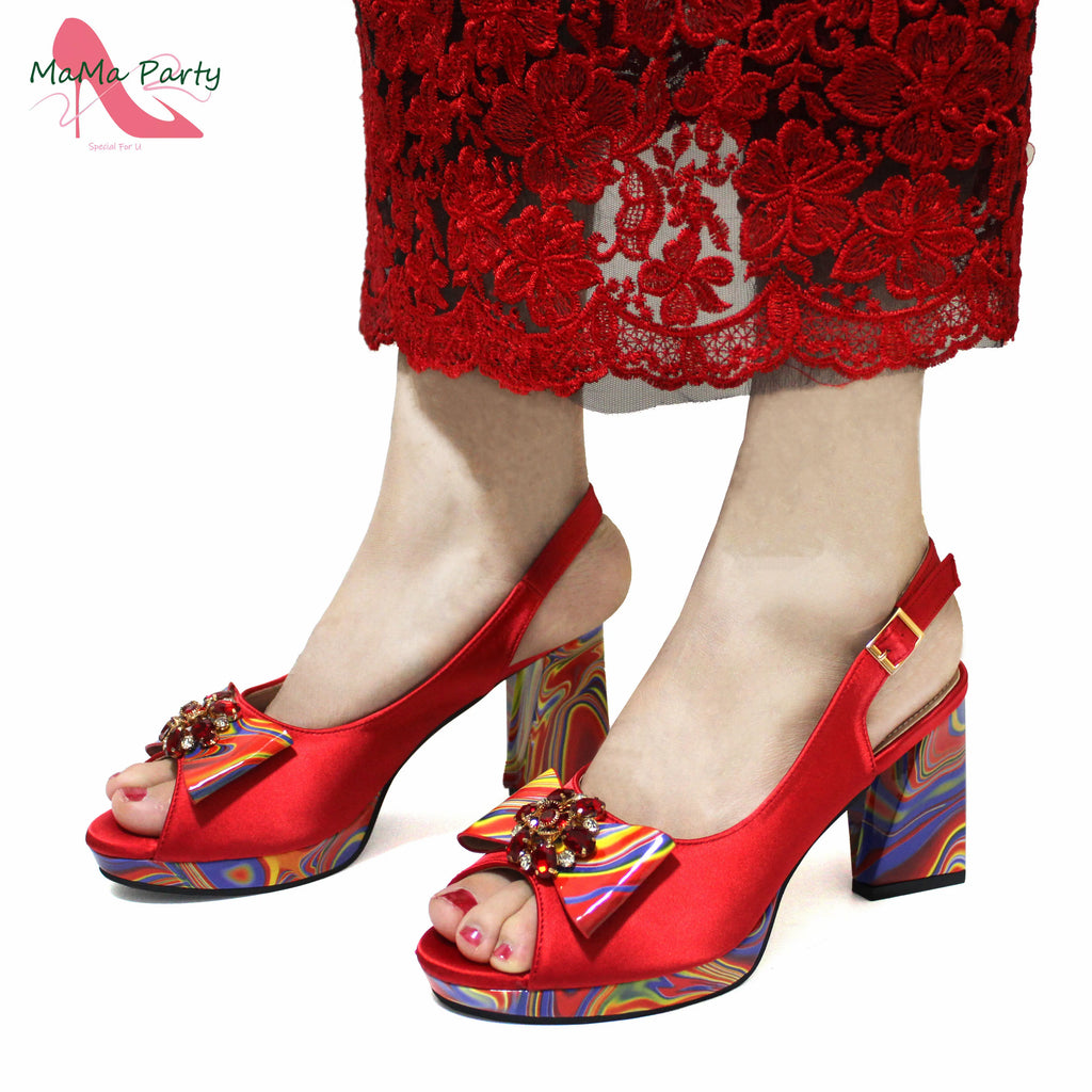 2024 Appliques Specials Italian Design Nigerian Women Shoes Matching Bag Set in Green Color INS Hot Sale Sandals