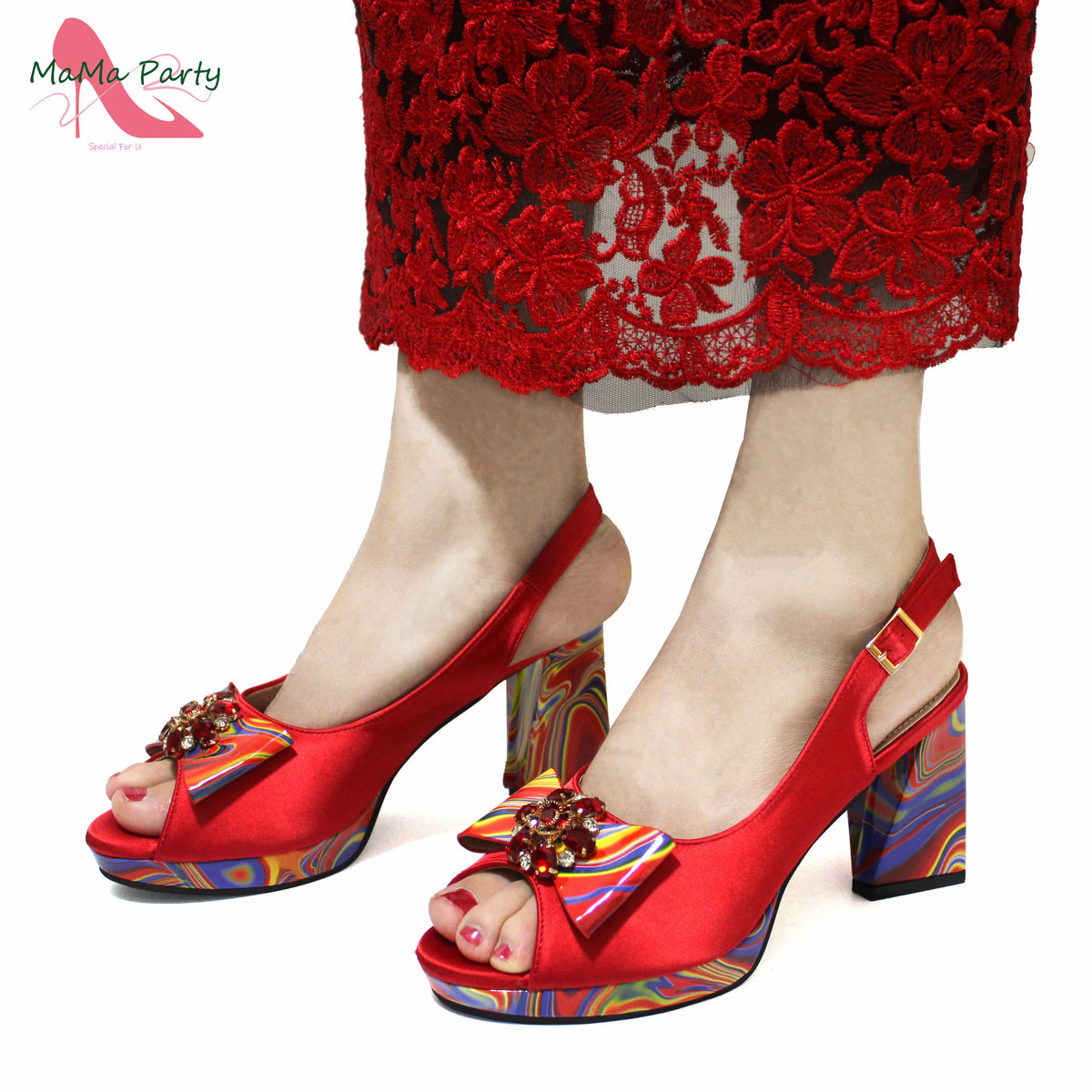 2024 Appliques Specials Italian Design Nigerian Women Shoes Matching Bag Set in Green Color INS Hot Sale Sandals