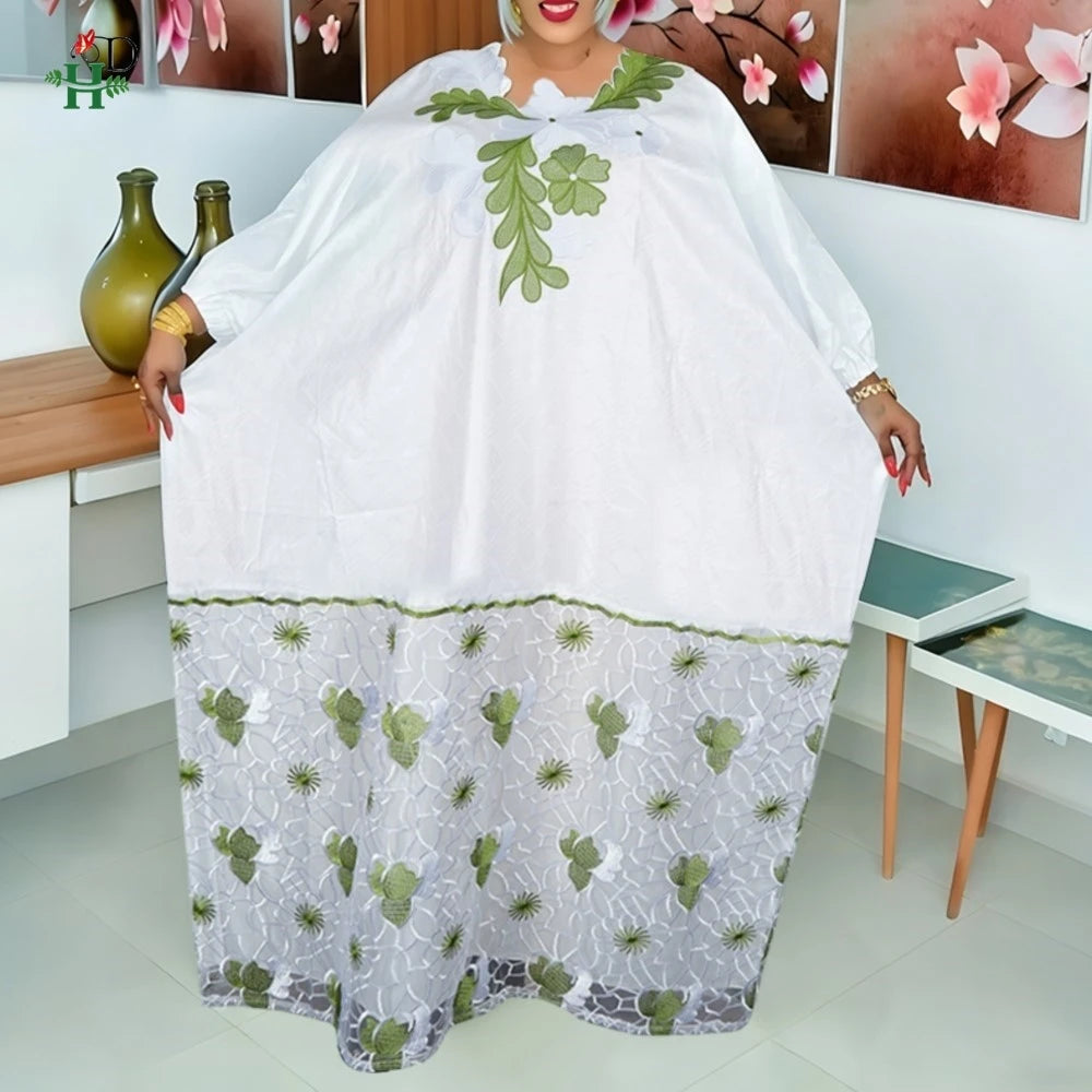 H&D 2026 African dresses for woman Plus Size Kaftan Dress Embroidery Bazin Riche Wedding Party Djellaba Church Gown Turkey Dress