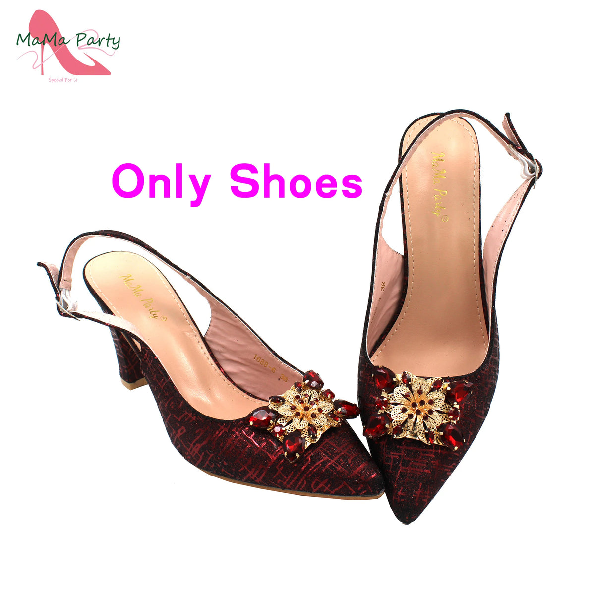 Nigerian Women Shoes and Bag Set in Gold Color High Quality New Arrivals Classics Style for Garden Party