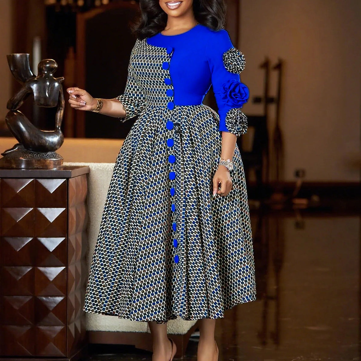 African Dresses For Women Elegant Polyester Muslim Fashion Abayas Dashiki Robe Kaftan Long Maxi Dress Turkish Africa 2025 New