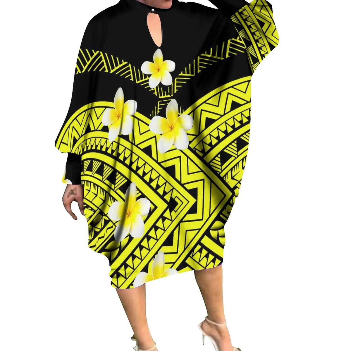 New Arrivals Polynesian Women Clothing Pacific Island Batwing Sleeve Casual Dresses Custom O Neck Samoan Dress
