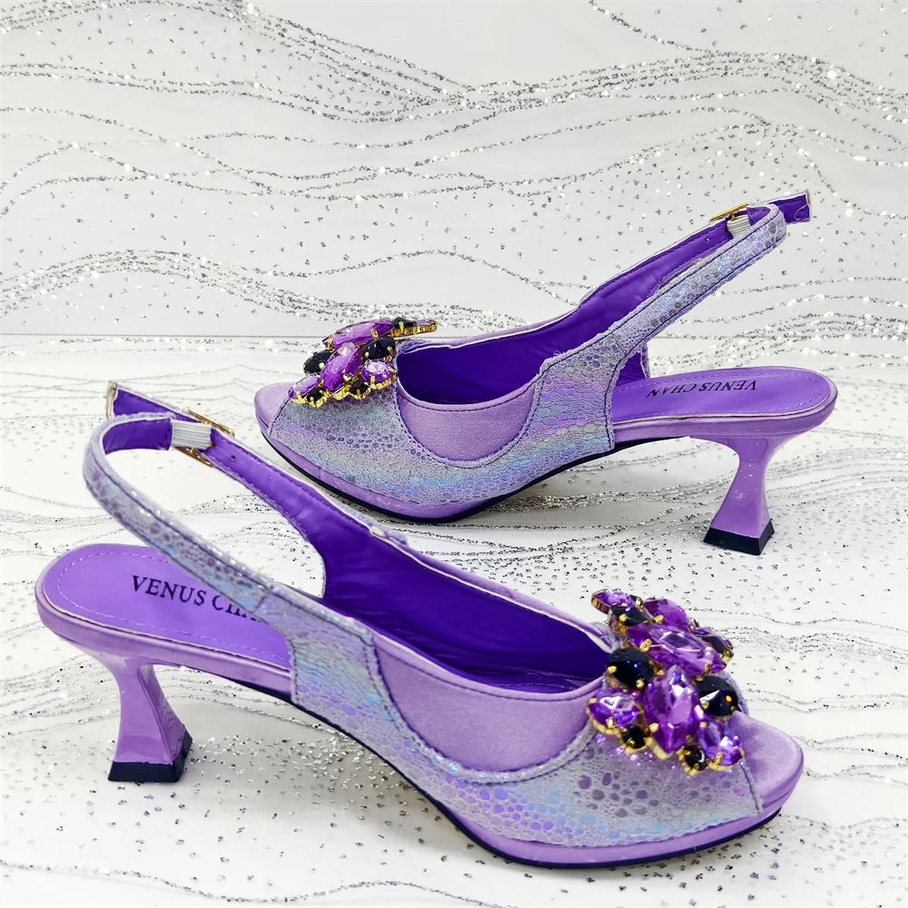 Venus Chan 2025 Fashionable Orange Open Toe Women's Sandals with Matching Bag Set - Perfect for Weddings and Parties