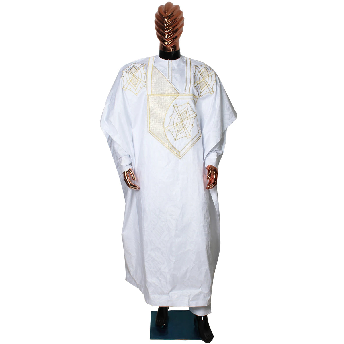 African Clothing For Men Traditional Bazin Riche Embroidery Design Top Long Sleeve 3 Piece Set