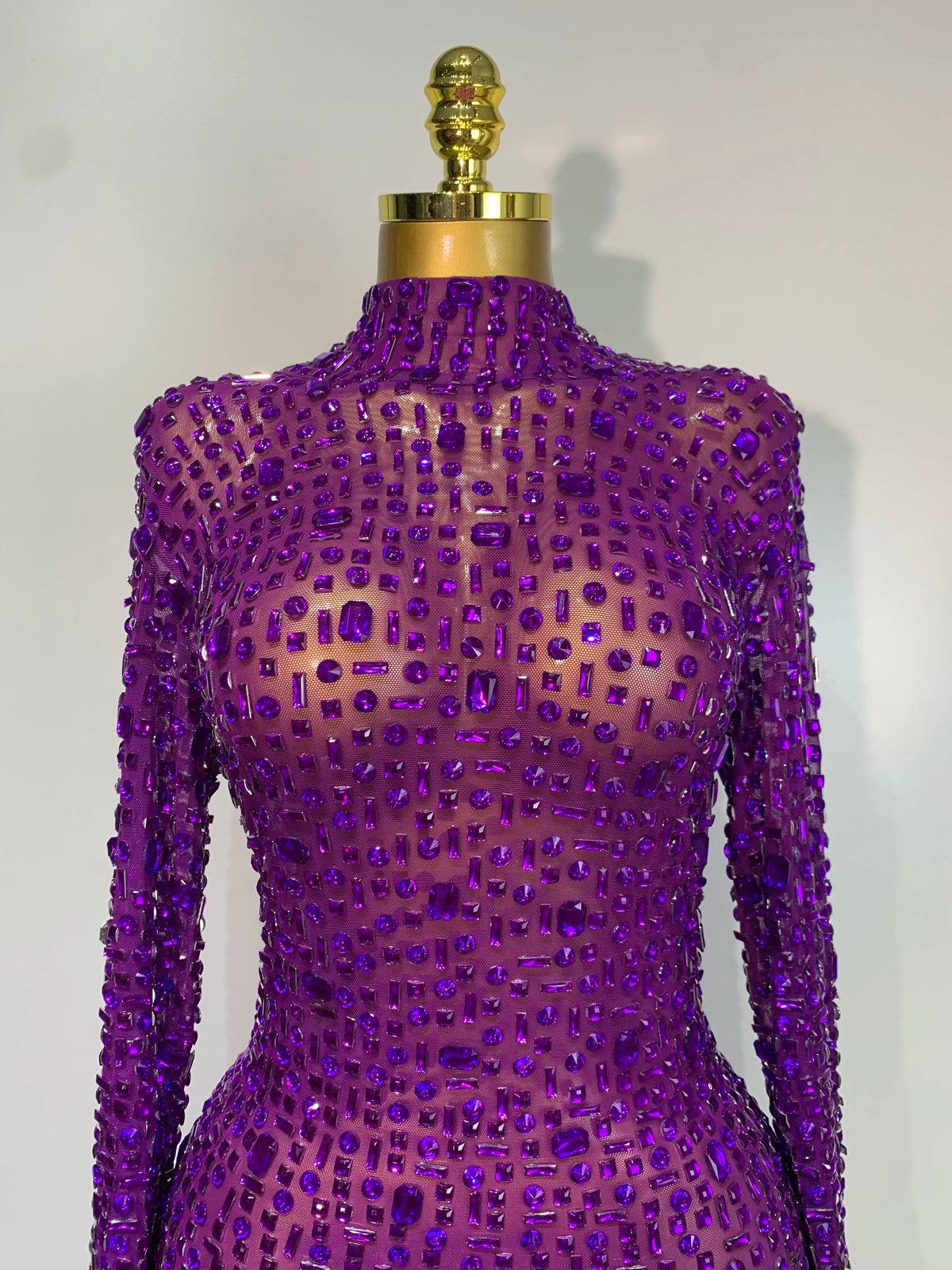 Sparkly Luxury Rhinstones Long Sleeve Elegant Party Dress Women 2025 Performance Stage Outfit Evening Birthday Prom Gown