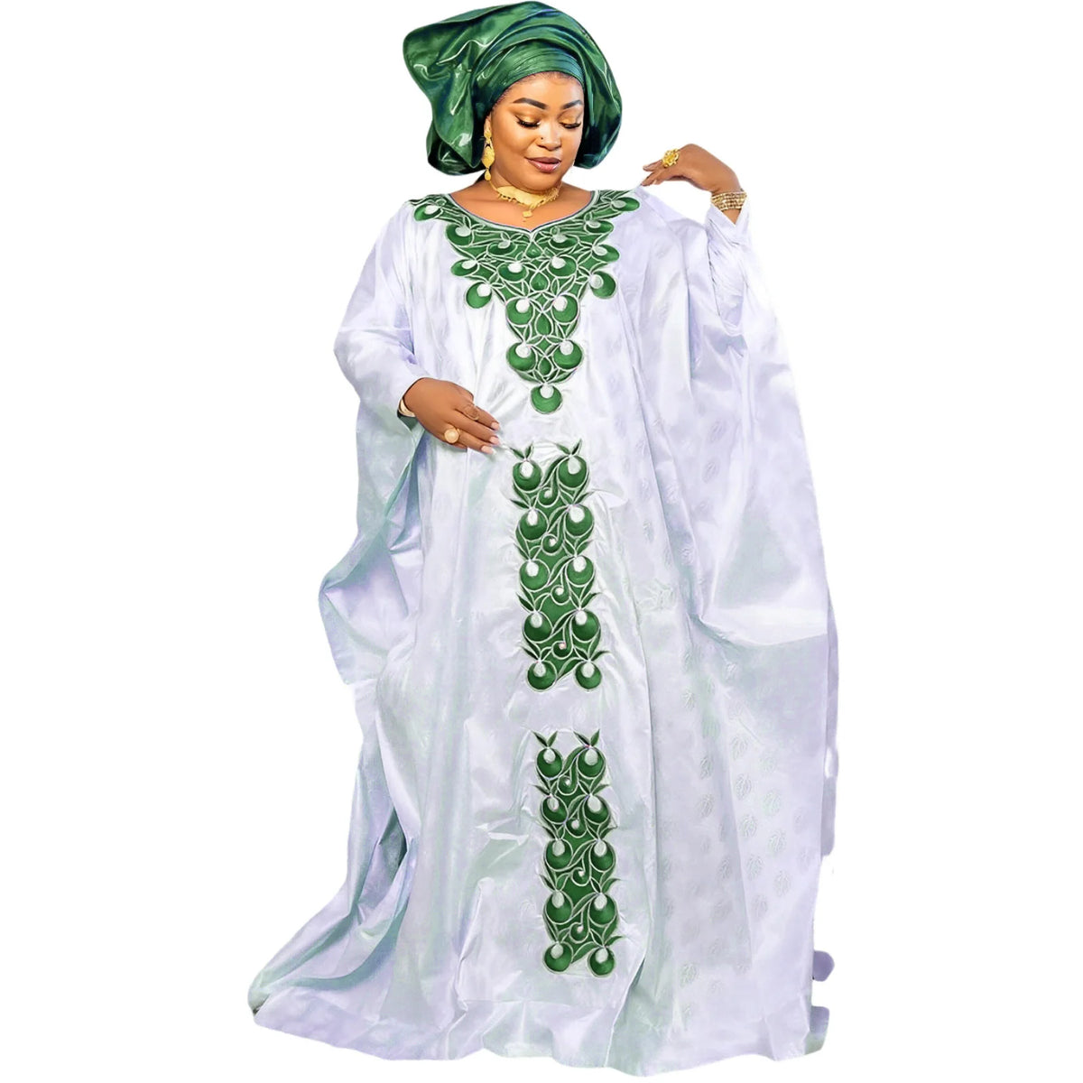 African Attire For Women Abaya Embroidery Plus Size Elegant Party Church Dress
