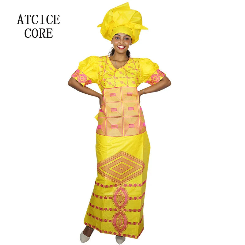 African Attire For Women Abaya Embroidery Plus Size Elegant Party Church Dress