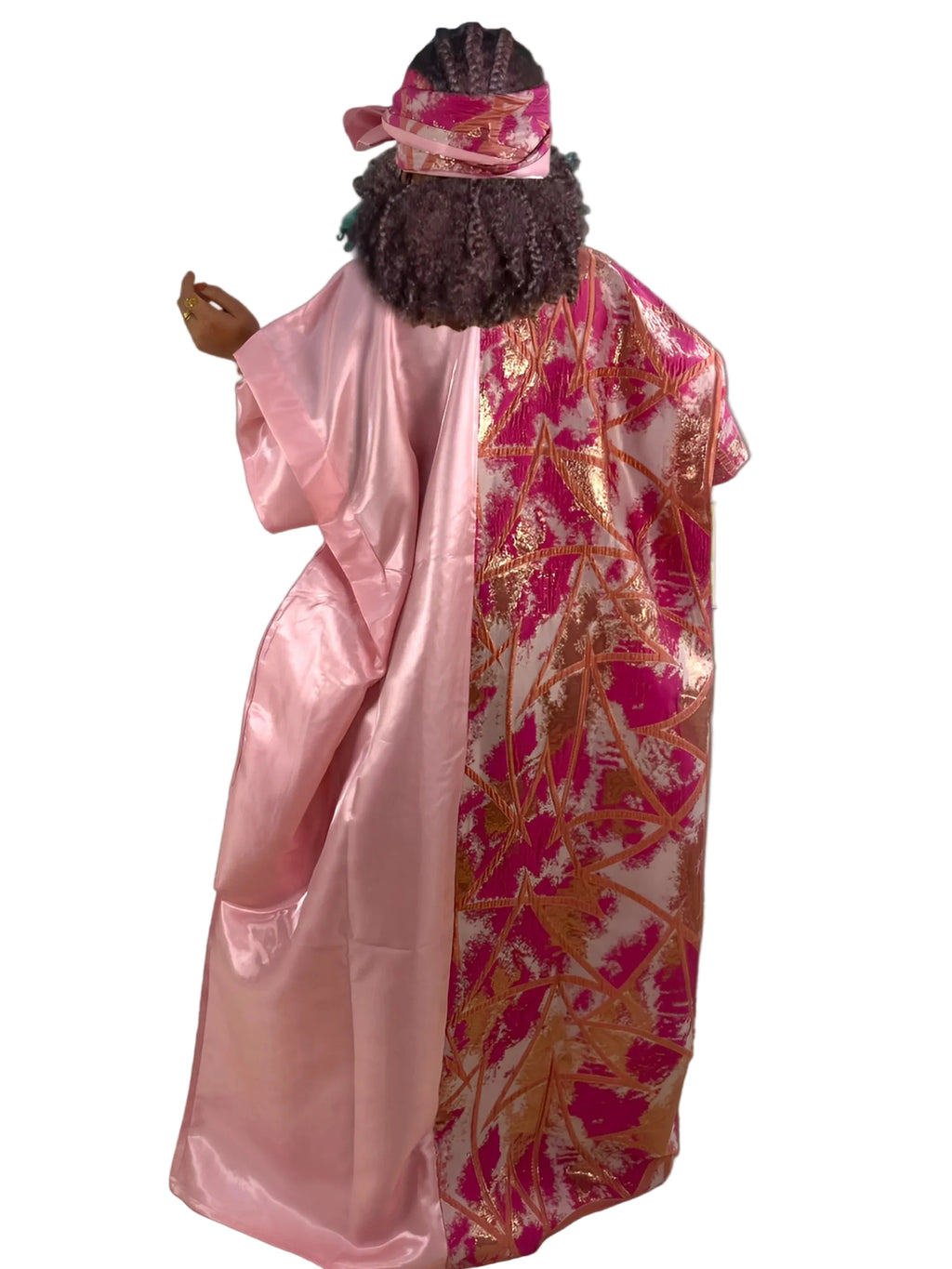 Luxury African Dashiki Gown for Women-Floral Embroidery Batwing Sleeve Loose Fit Maxi Dress