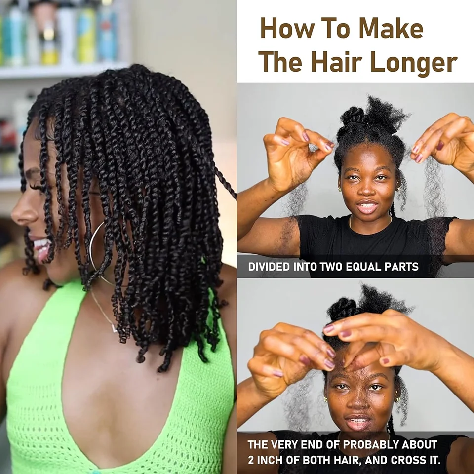 Afro Kinky Bulk QVR Human Hair For Mini Twist Braiding Loc Extensions & Crochet afro Kinky Curly bulk Hair For Dreadlocks 50g