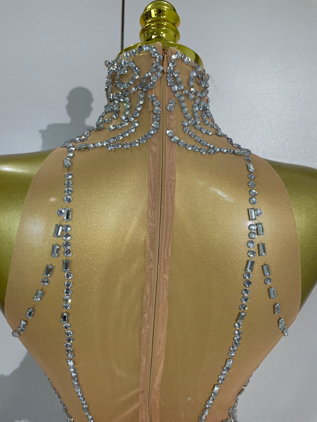 STOCK Diamonds Mesh Sexy See Through Cocktail Mini Dress Women Eveing Luxury Birthday Party Singer Nightclub Show Stage Costume