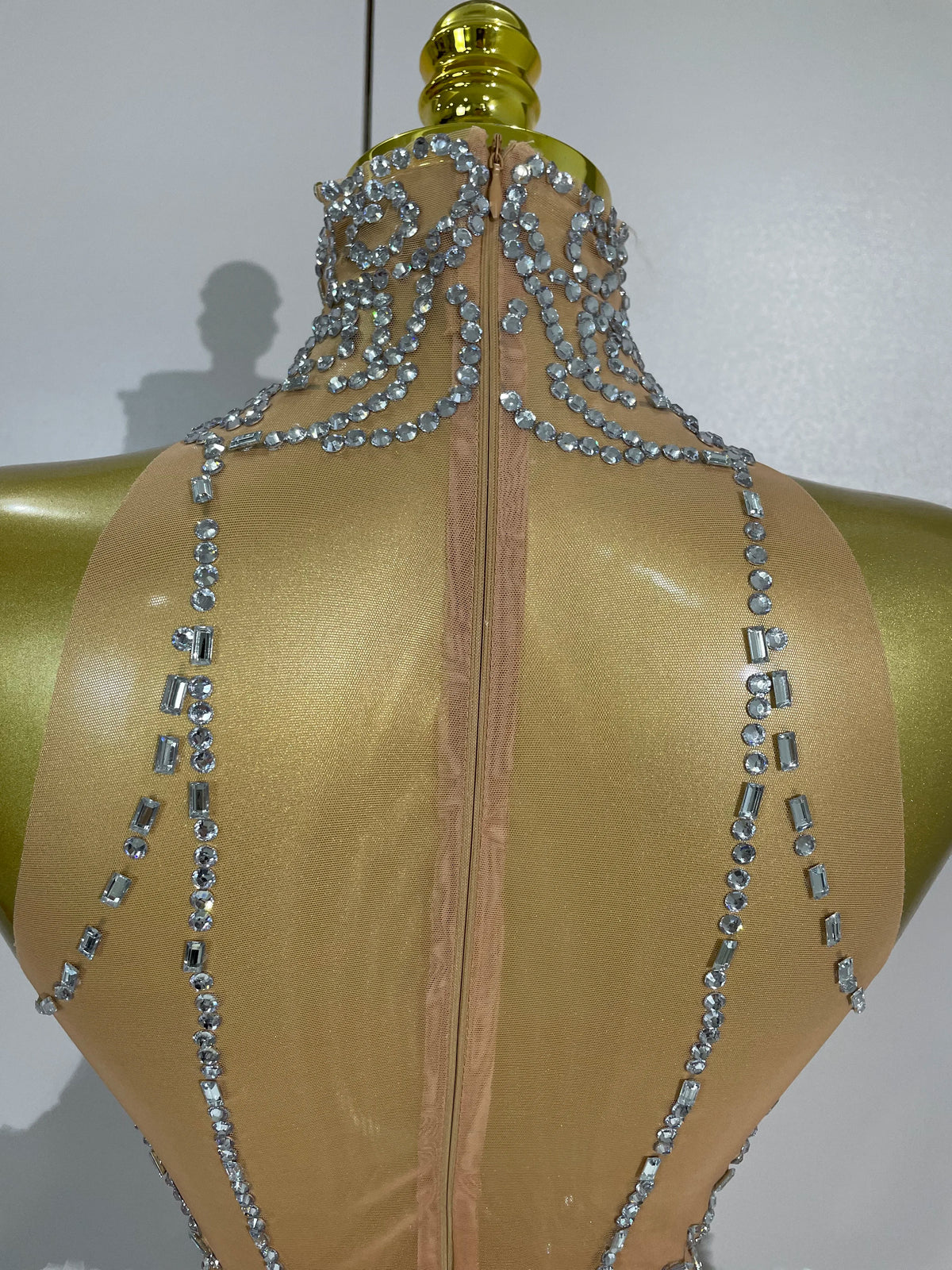 STOCK Diamonds Mesh Sexy See Through Cocktail Mini Dress Women Eveing Luxury Birthday Party Singer Nightclub Show Stage Costume