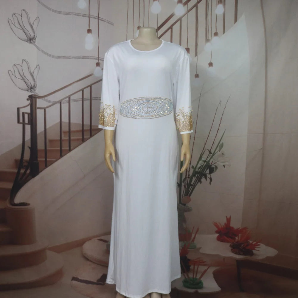 New Arrival african dress woman two-piece dress dress for church woman rhinestone luxury women's elegant dress