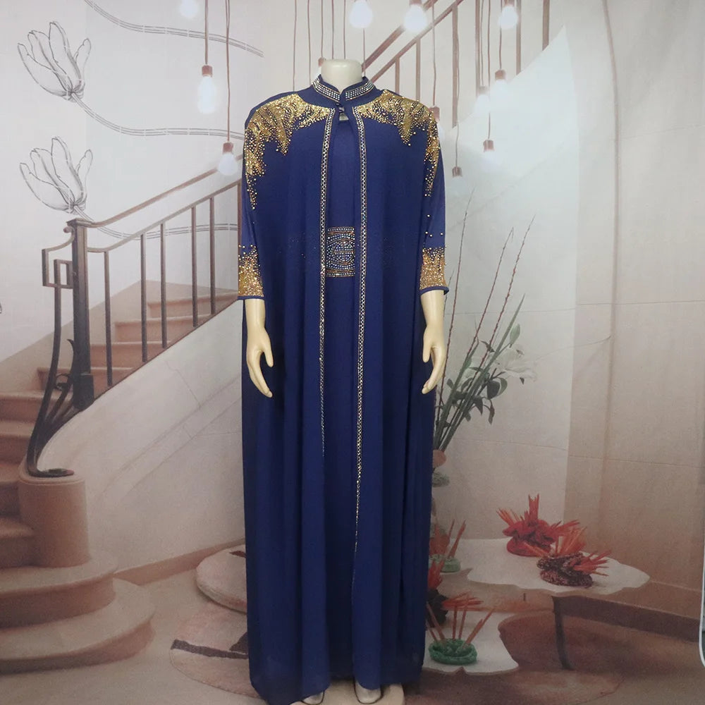 New Arrival african dress woman two-piece dress dress for church woman rhinestone luxury women's elegant dress