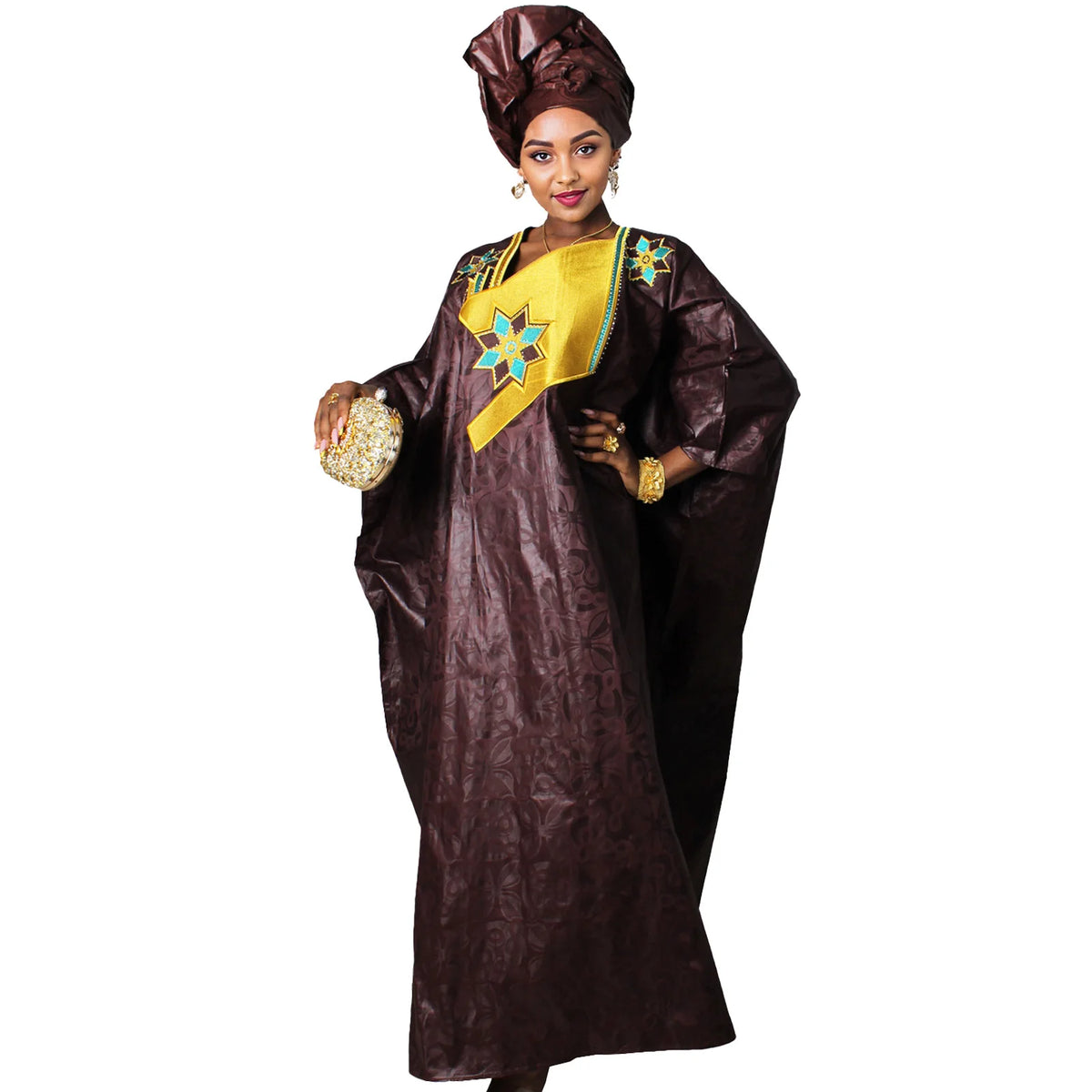 African Attire For Women Abaya Embroidery Plus Size Elegant Party Church Dress