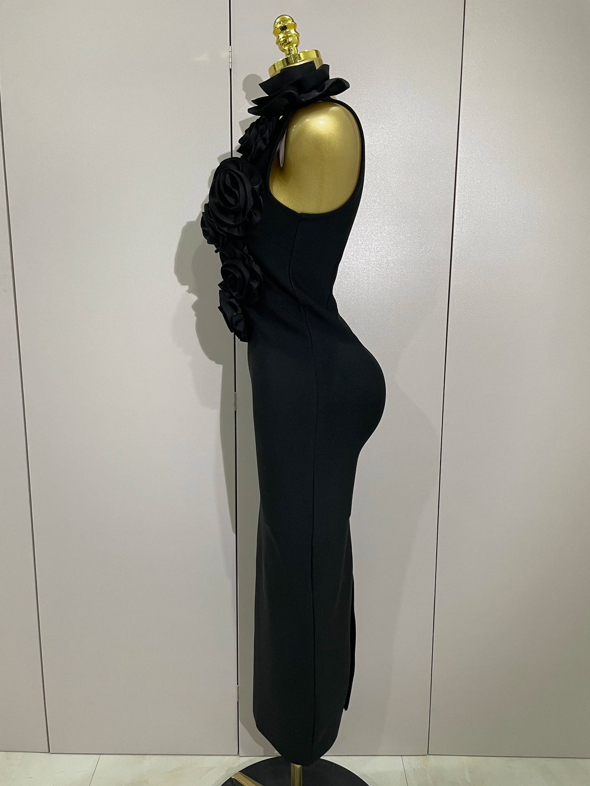 2025 Sexy Fashion Black 3D Flower Sleeveless Bodycon Long Bandage Dress Women Celebrity Elegant Party Birthday Dress Vestidos