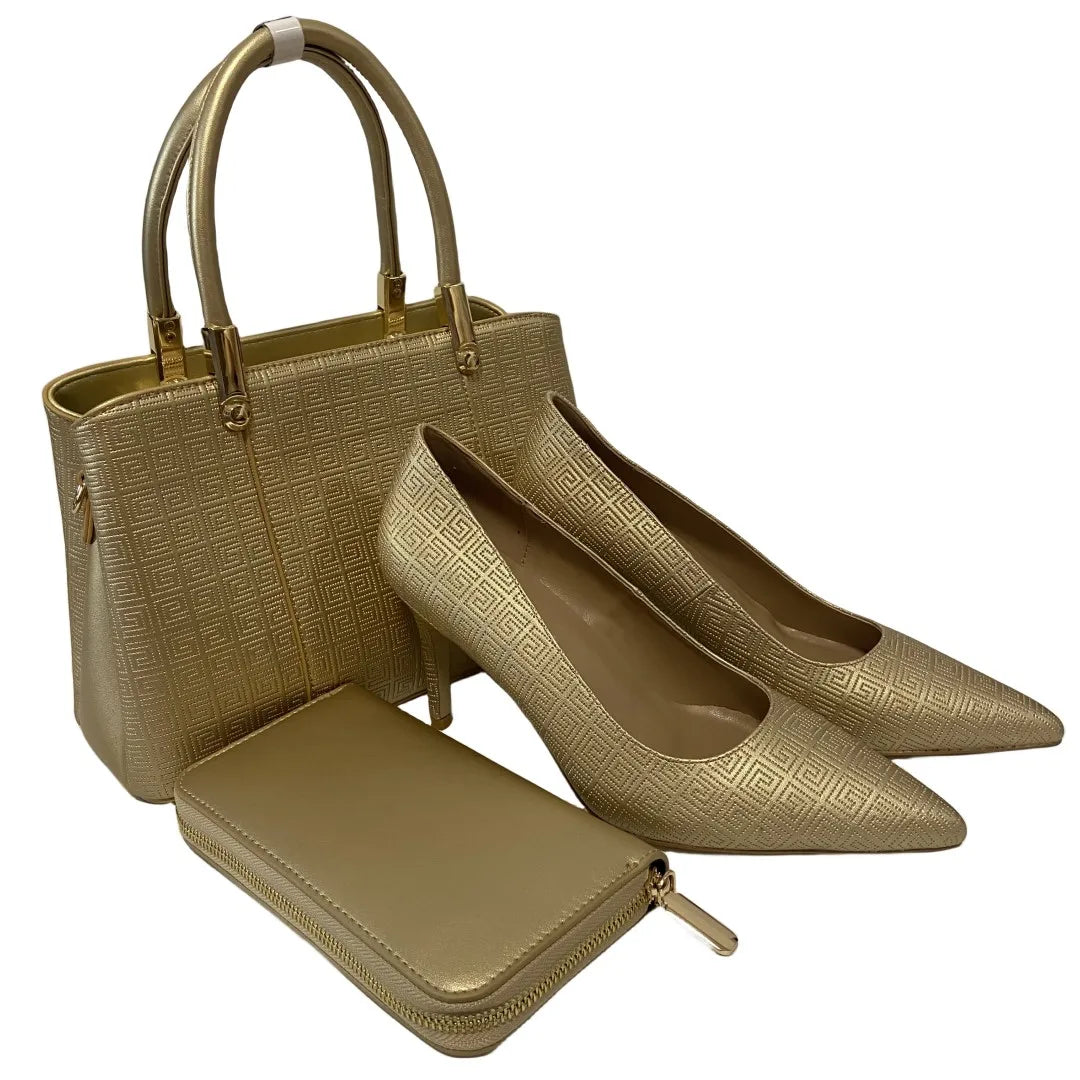 New Hottest High Heels Shoes Popular Pointed Ladies Shoes And Match Bags African Wedding Party Shoes With Bag For Daily Use