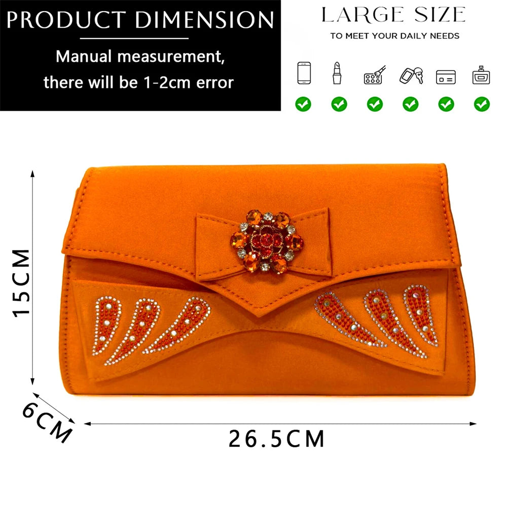 Venus Chan Italian Shoes and Bags Matching Set 2024 Peep Toe High Heels Peach Colour Bow Rhinestones Women Shoes for Party
