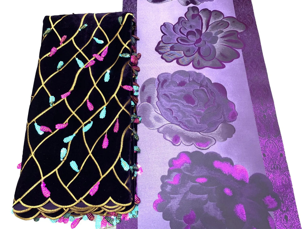 African Velvet Tassel Lace Fabric with Intricate Embroidery Laser Cut Traditional Nigerian Attire 2025 Drapes Designs