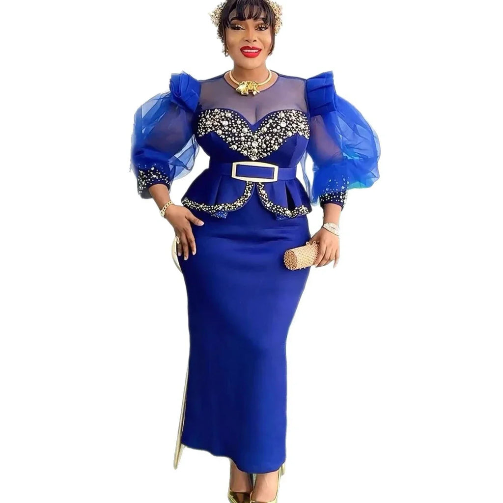 Spring Elegant African Dresses for Women 2025 New Africa Clothing Plus Size Wedding Party Long Dress Dashiki Ankara Outfits Robe
