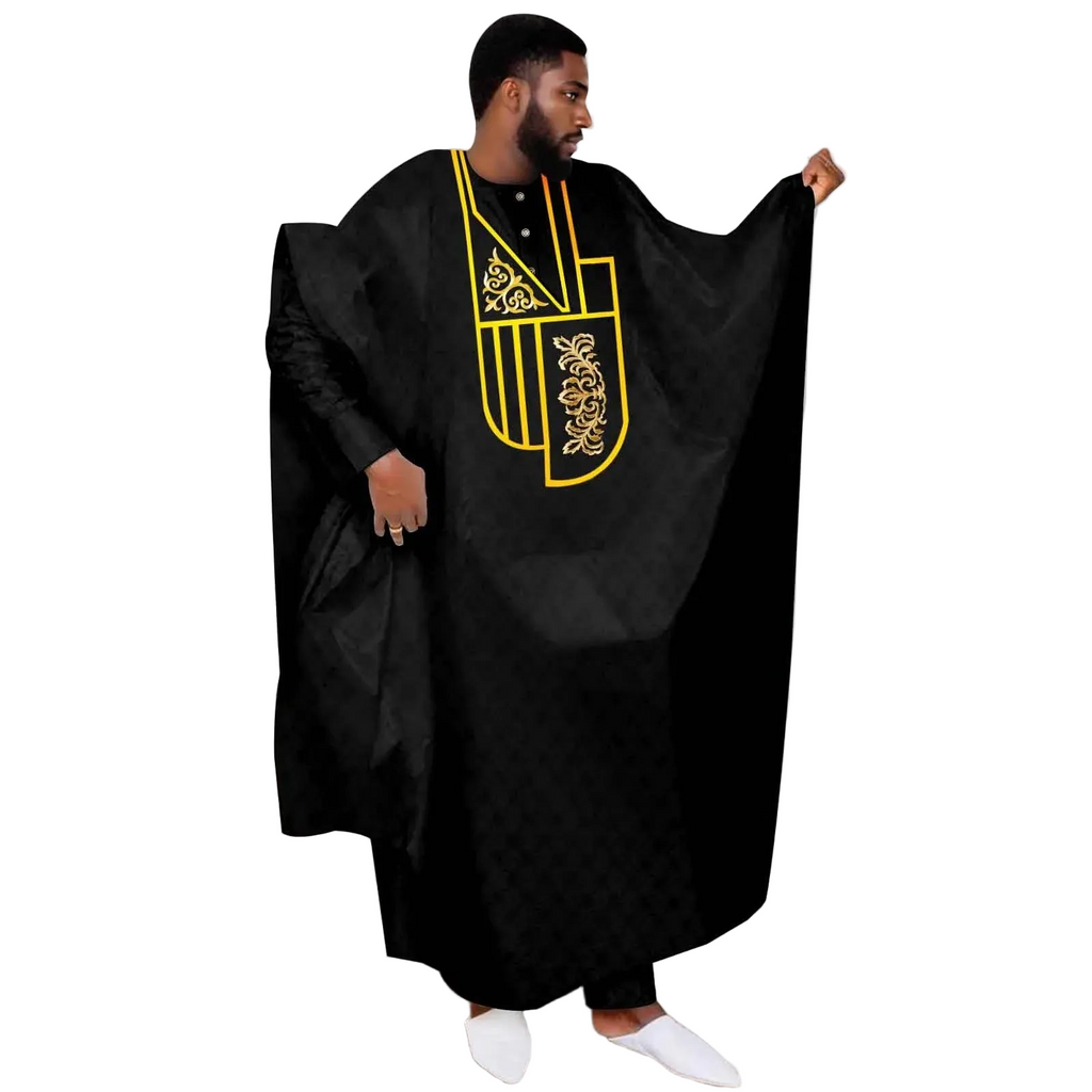 African Clothes for Men Muslim Robe White Tradition Wedding Party Suit Shirt Pants 3 Pcs Set Dashiki Agbada Ramada